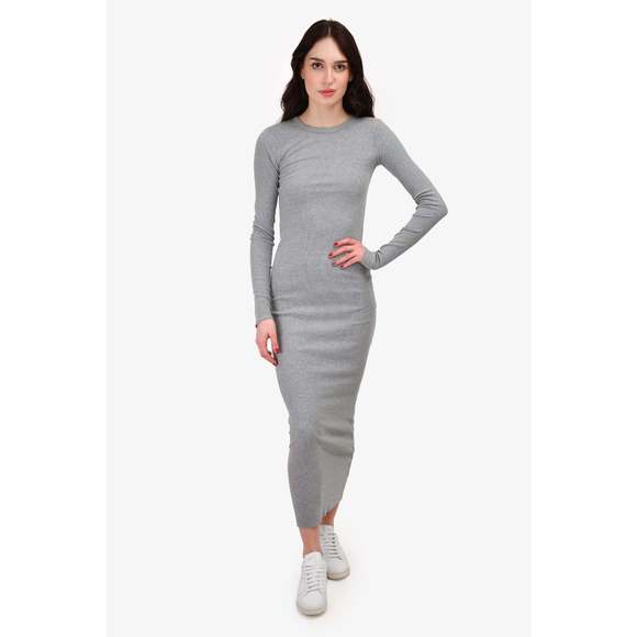 Eterne Grey Knit Ribbed Maxi Dress Size S - Picture 1 of 3